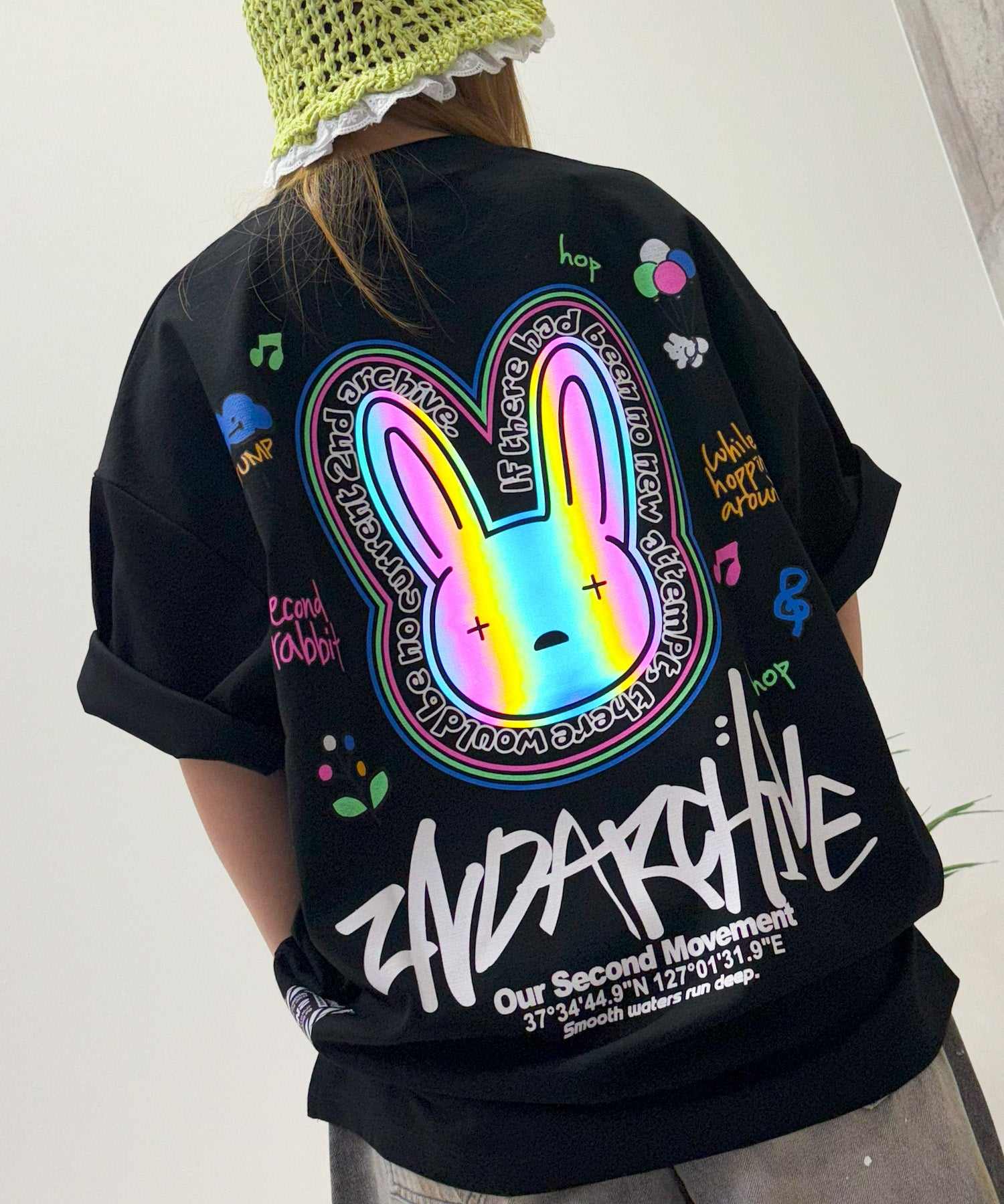 ワンフォークロージング 1111clothing 2nd ARCHIVE リフレクター Tee (A-black) A-black