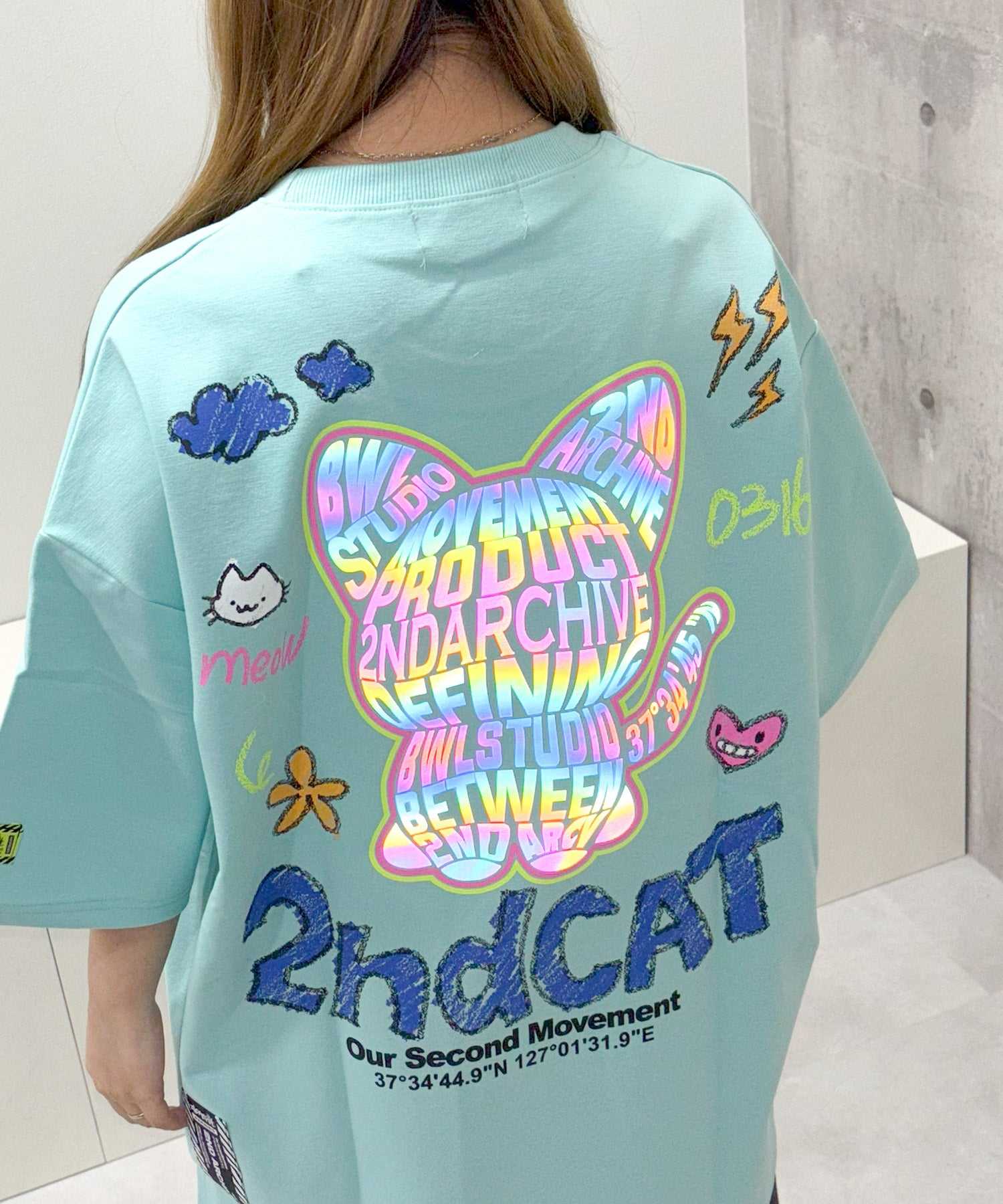 ワンフォークロージング 1111clothing 2nd ARCHIVE リフレクター Tee (C-light mint) C-light mint