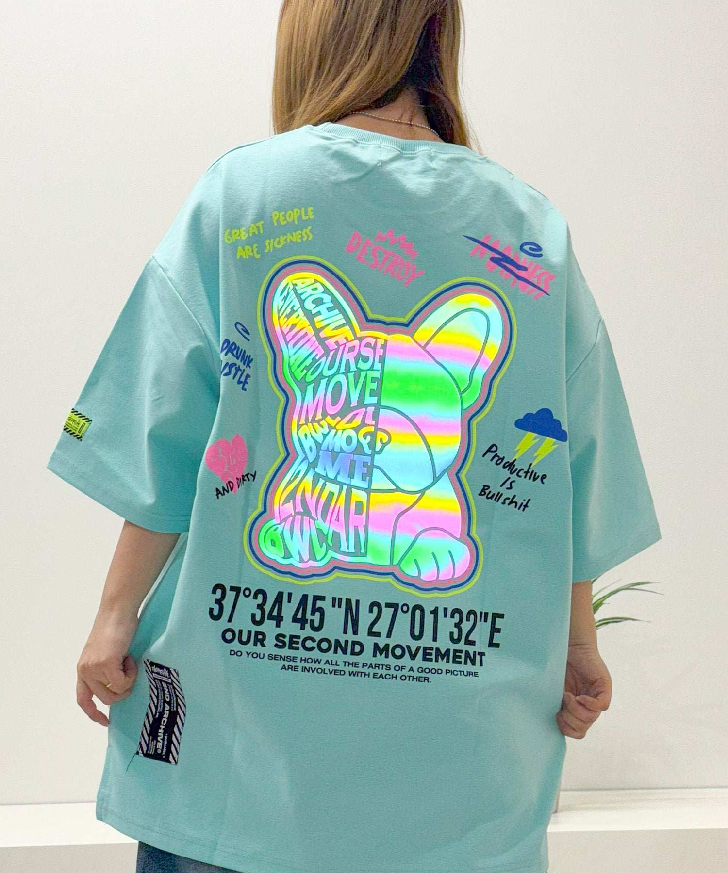 ワンフォークロージング 1111clothing 2nd ARCHIVE リフレクター Tee (B-light mint) B-light mint