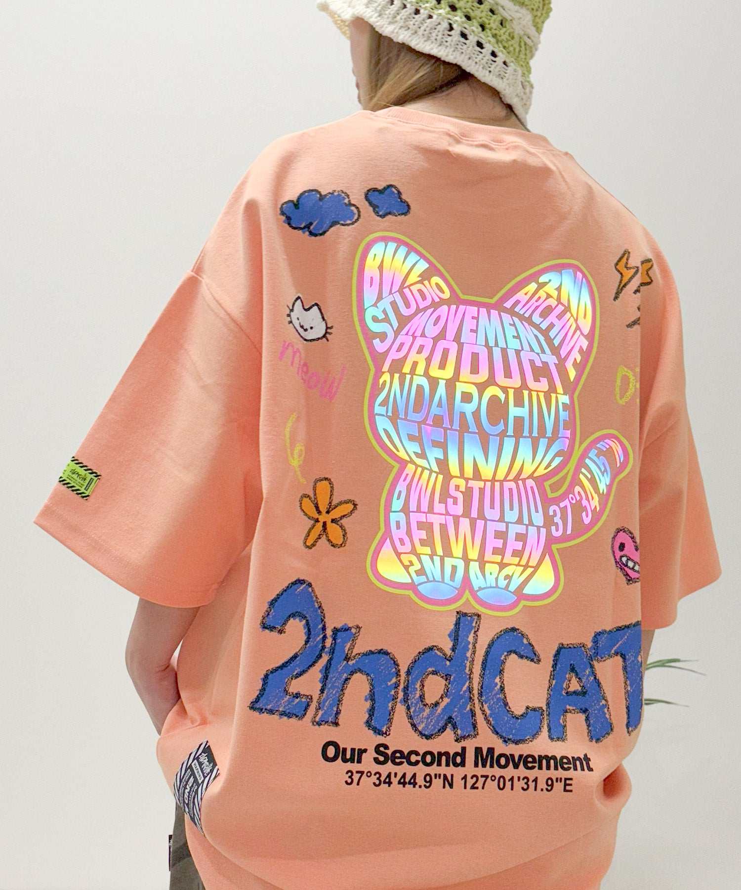 ワンフォークロージング 1111clothing 2nd ARCHIVE リフレクター Tee (C-orange) C-orange