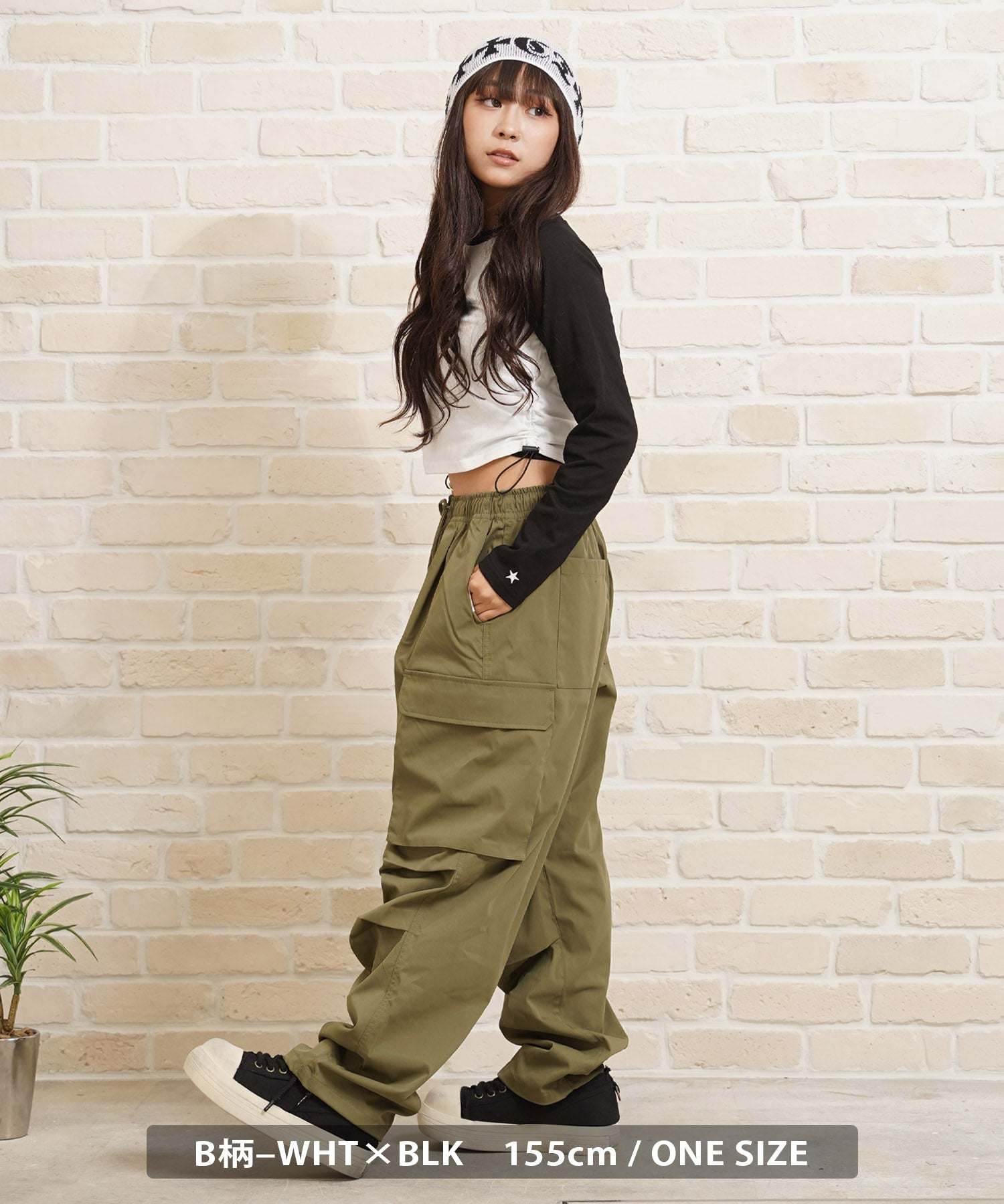 ワンフォークロージング 1111clothing STARTER / シャーリング ショート丈 ラグラン L/S Tシャツ