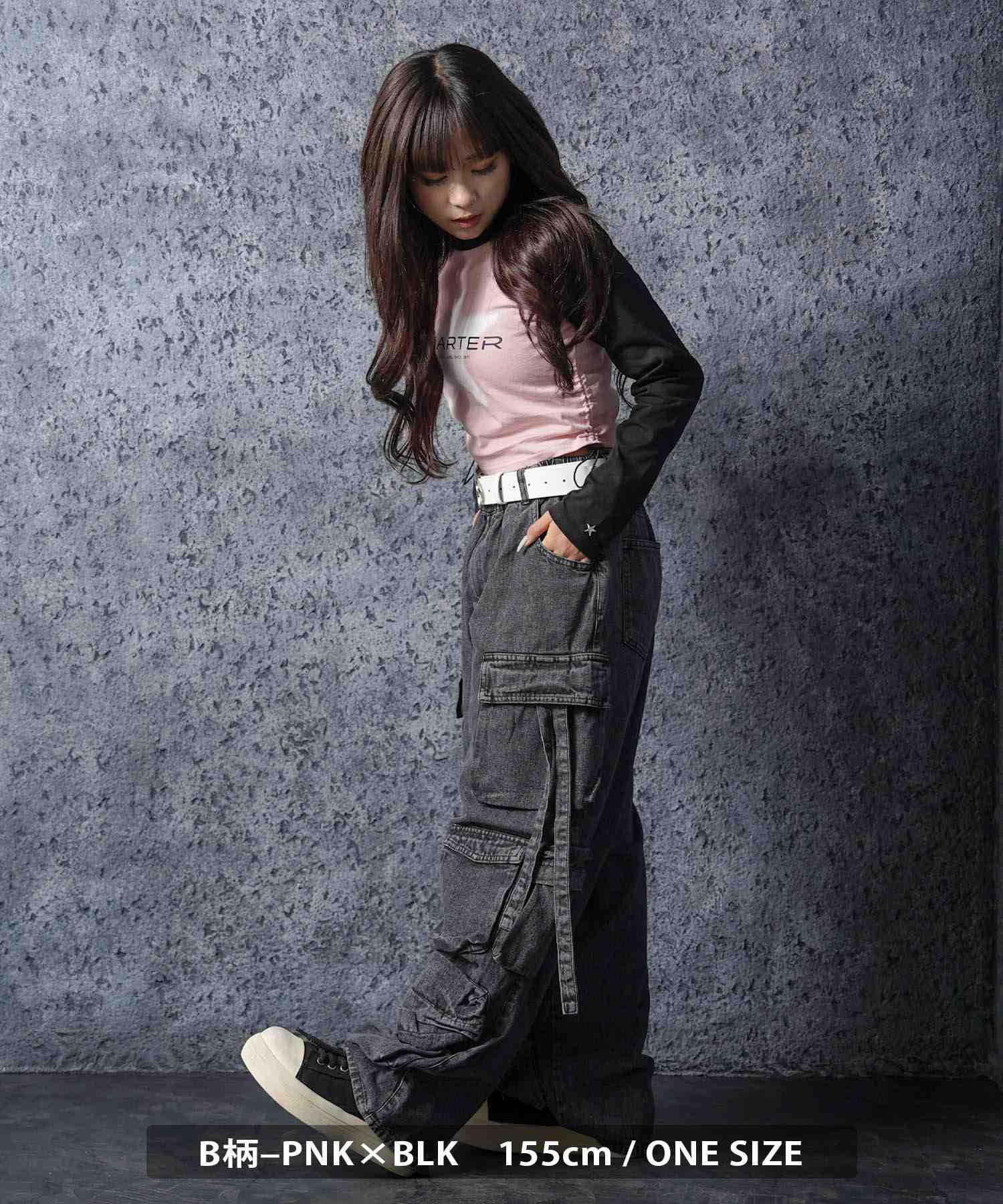 ワンフォークロージング 1111clothing STARTER / シャーリング ショート丈 ラグラン L/S Tシャツ