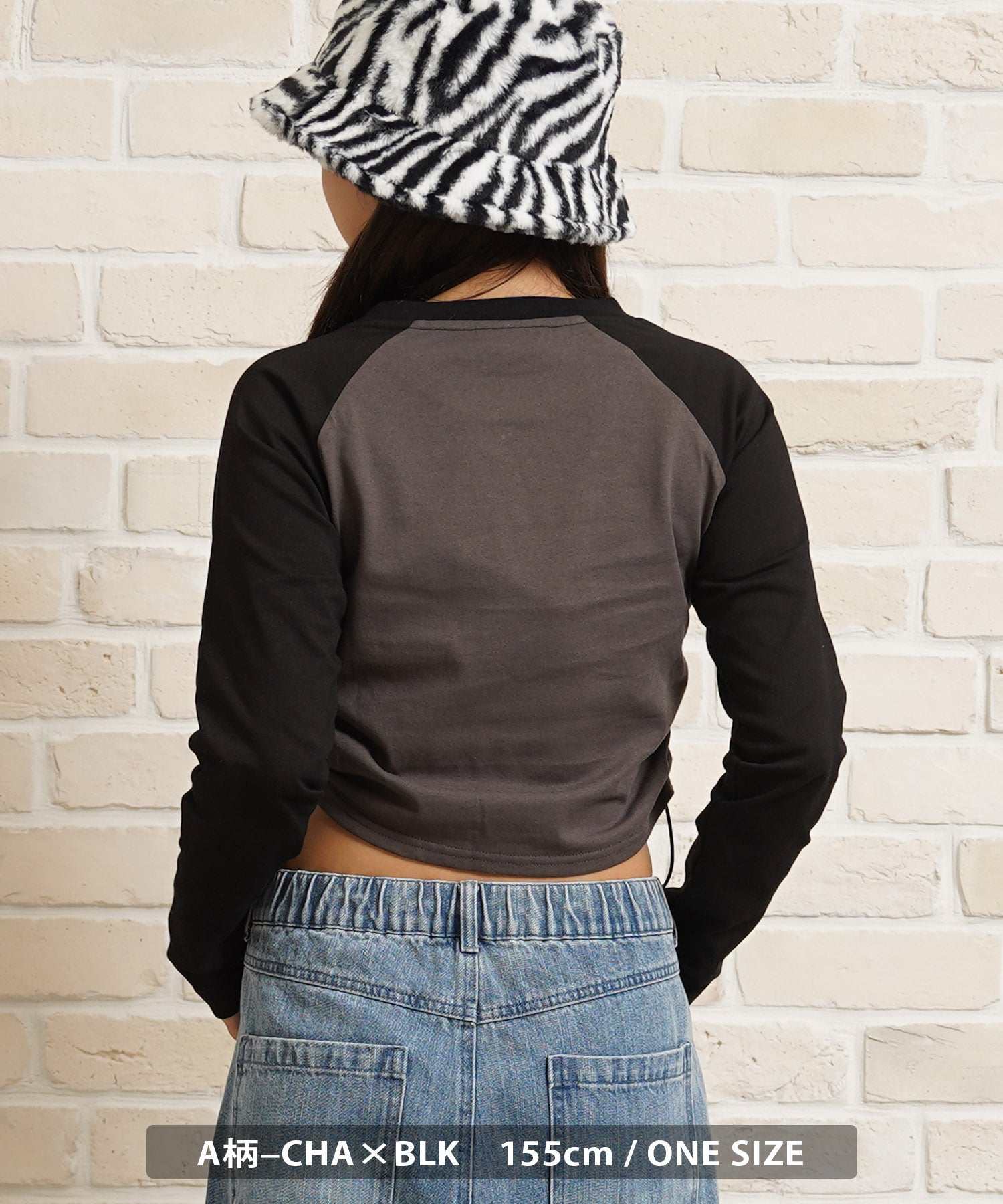 ワンフォークロージング 1111clothing STARTER / シャーリング ショート丈 ラグラン L/S Tシャツ