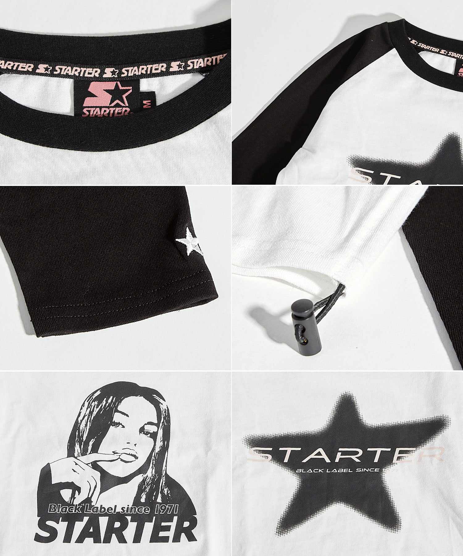 ワンフォークロージング 1111clothing STARTER / シャーリング ショート丈 ラグラン L/S Tシャツ