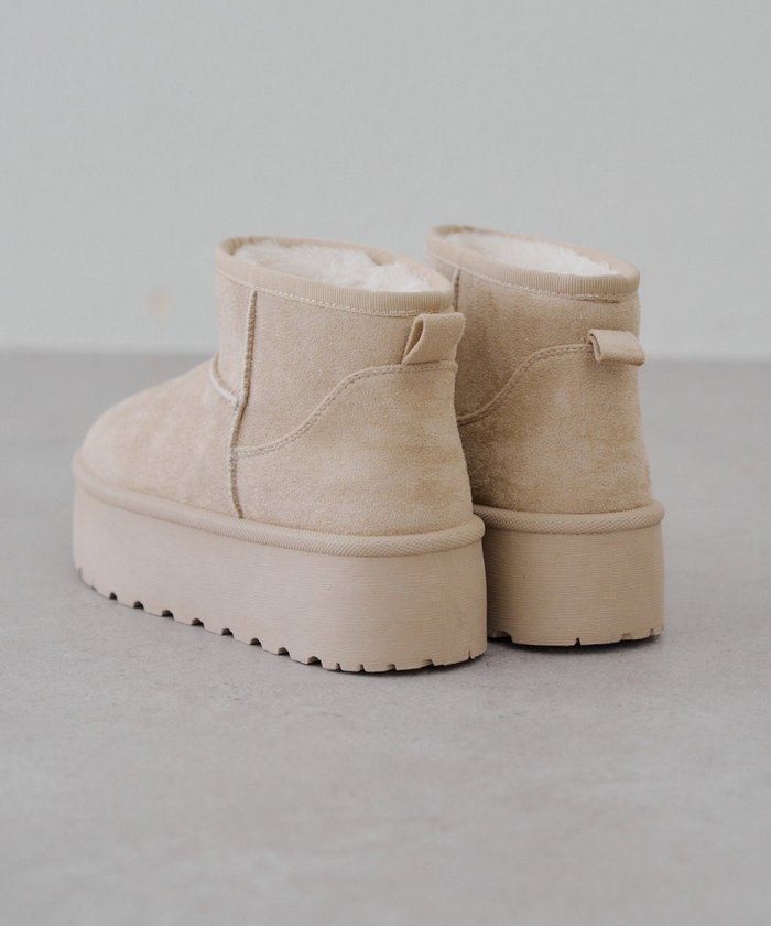 ナイスクラップ NICE CLAUP フェイクムートンショートブーツ (BK) BK