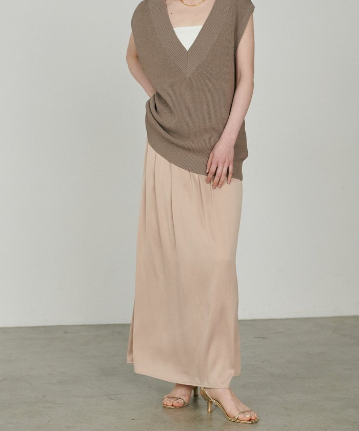 ナイスクラップ NICE CLAUP 【LARUTA】サテンゴム入りスカート (LBE) LBE