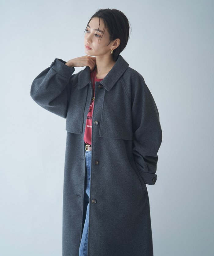 ナイスクラップ NICE CLAUP 【WEB先行販売】アレンジカラーロングコート (BK) BK