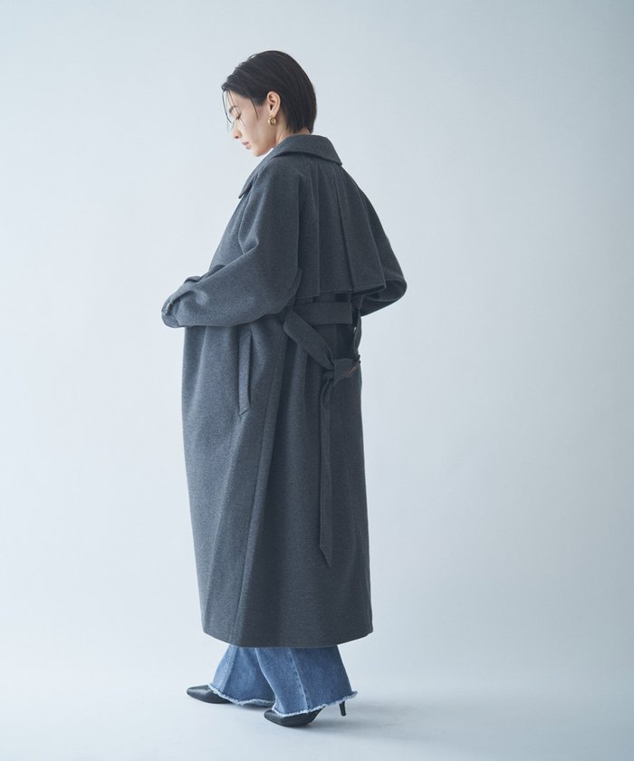 ナイスクラップ NICE CLAUP 【WEB先行販売】アレンジカラーロングコート (BK) BK