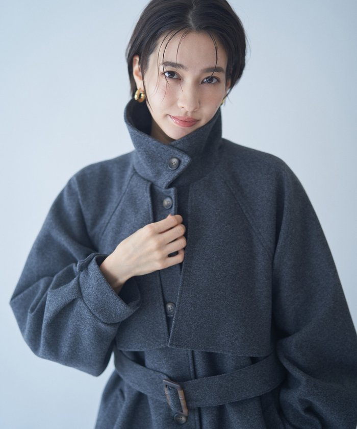 ナイスクラップ NICE CLAUP 【WEB先行販売】アレンジカラーロングコート (BK) BK