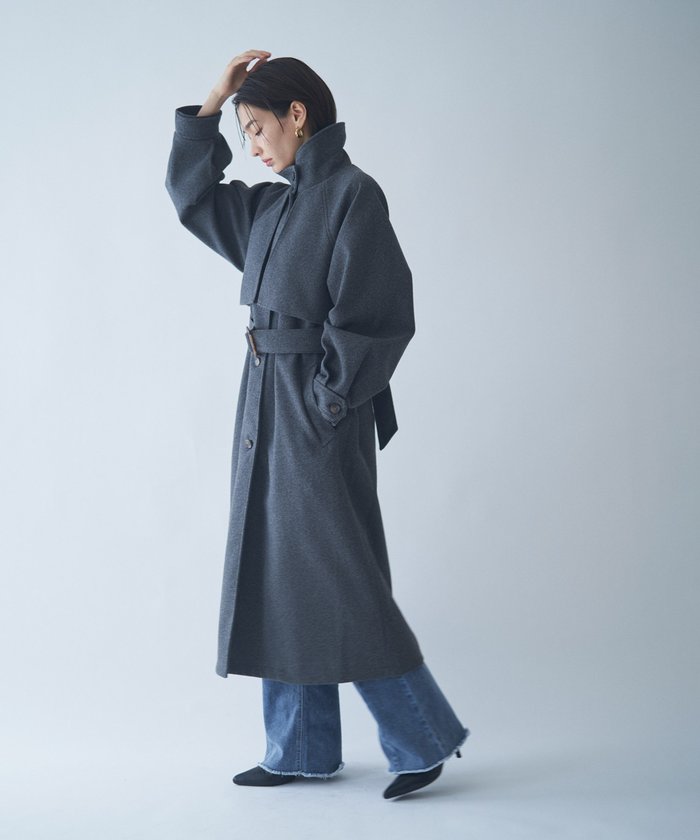 ナイスクラップ NICE CLAUP 【WEB先行販売】アレンジカラーロングコート (BK) BK