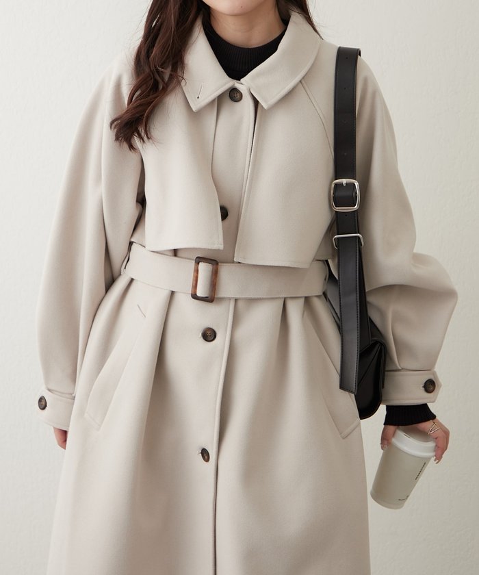 ナイスクラップ NICE CLAUP 【WEB先行販売】アレンジカラーロングコート (BK) BK