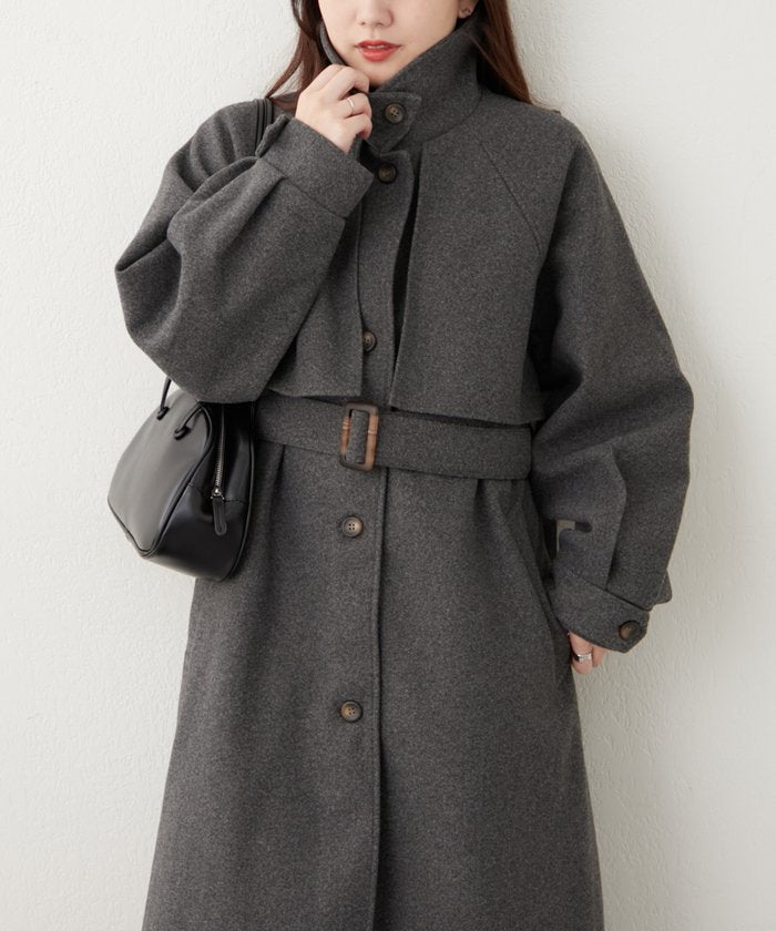 ナイスクラップ NICE CLAUP 【WEB先行販売】アレンジカラーロングコート (BK) BK