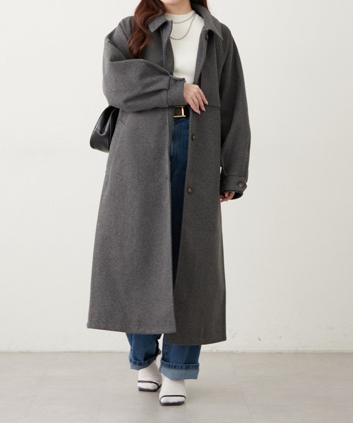 ナイスクラップ NICE CLAUP 【WEB先行販売】アレンジカラーロングコート (BK) BK