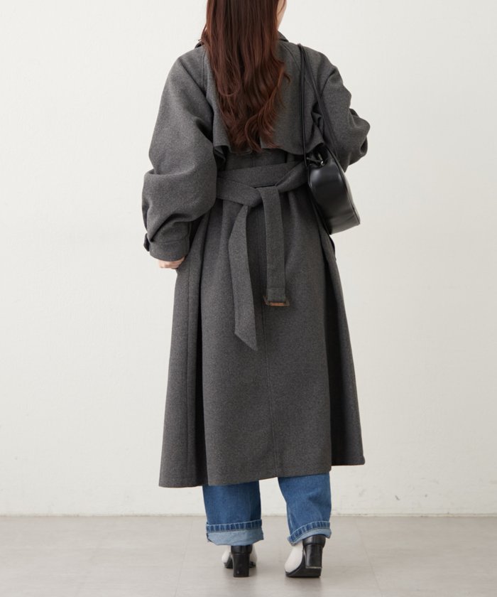 ナイスクラップ NICE CLAUP 【WEB先行販売】アレンジカラーロングコート (BK) BK