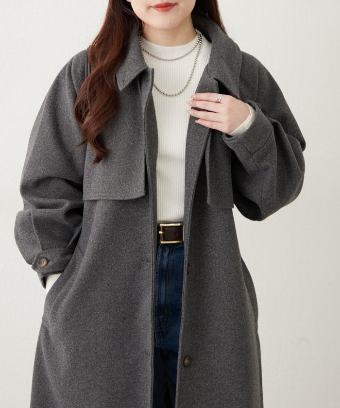 ナイスクラップ NICE CLAUP 【WEB先行販売】アレンジカラーロングコート (BK) BK