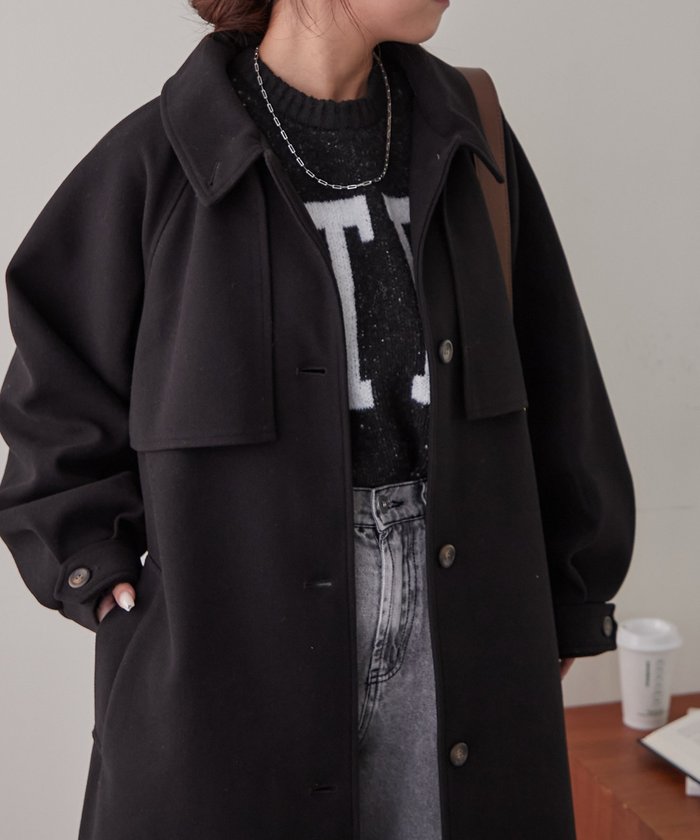 ナイスクラップ NICE CLAUP 【WEB先行販売】アレンジカラーロングコート (BK) BK