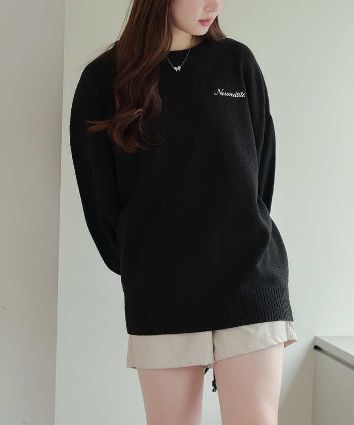 ナイスクラップ NICE CLAUP バックロゴマットモールプルオーバー (BK) BK