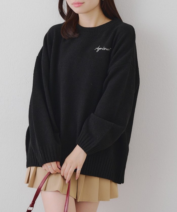 ナイスクラップ NICE CLAUP バックロゴマットモールプルオーバー (BK) BK