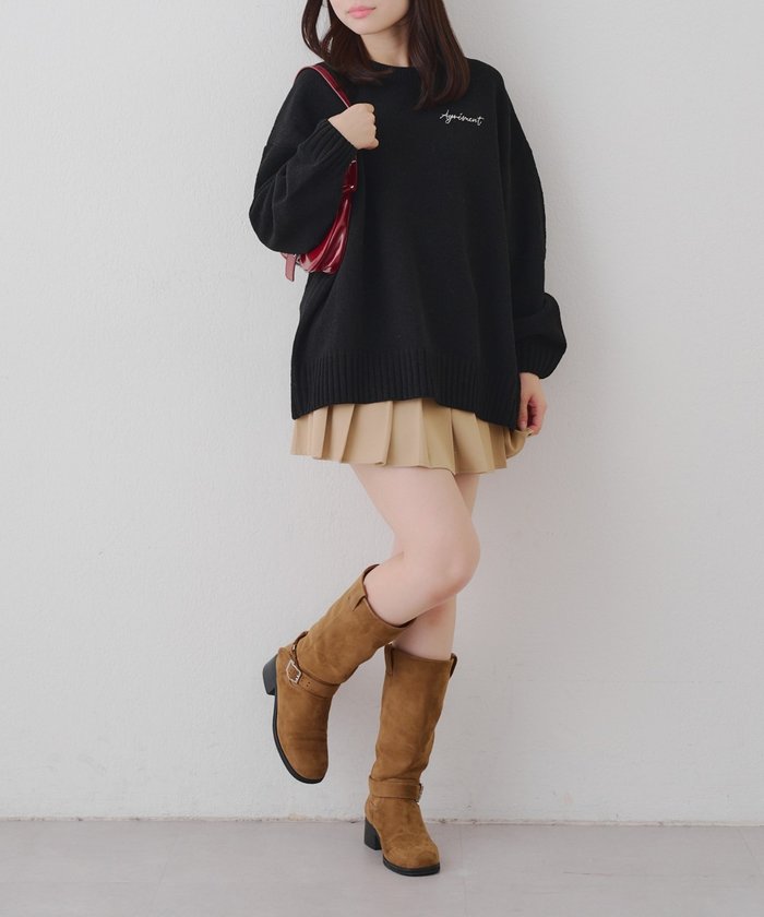 ナイスクラップ NICE CLAUP バックロゴマットモールプルオーバー (BK) BK