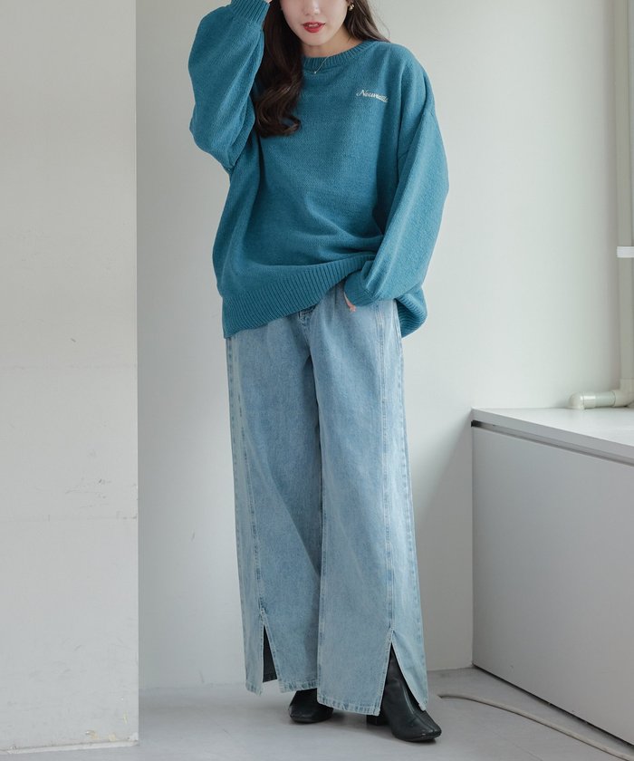 ナイスクラップ NICE CLAUP バックロゴマットモールプルオーバー (BK) BK