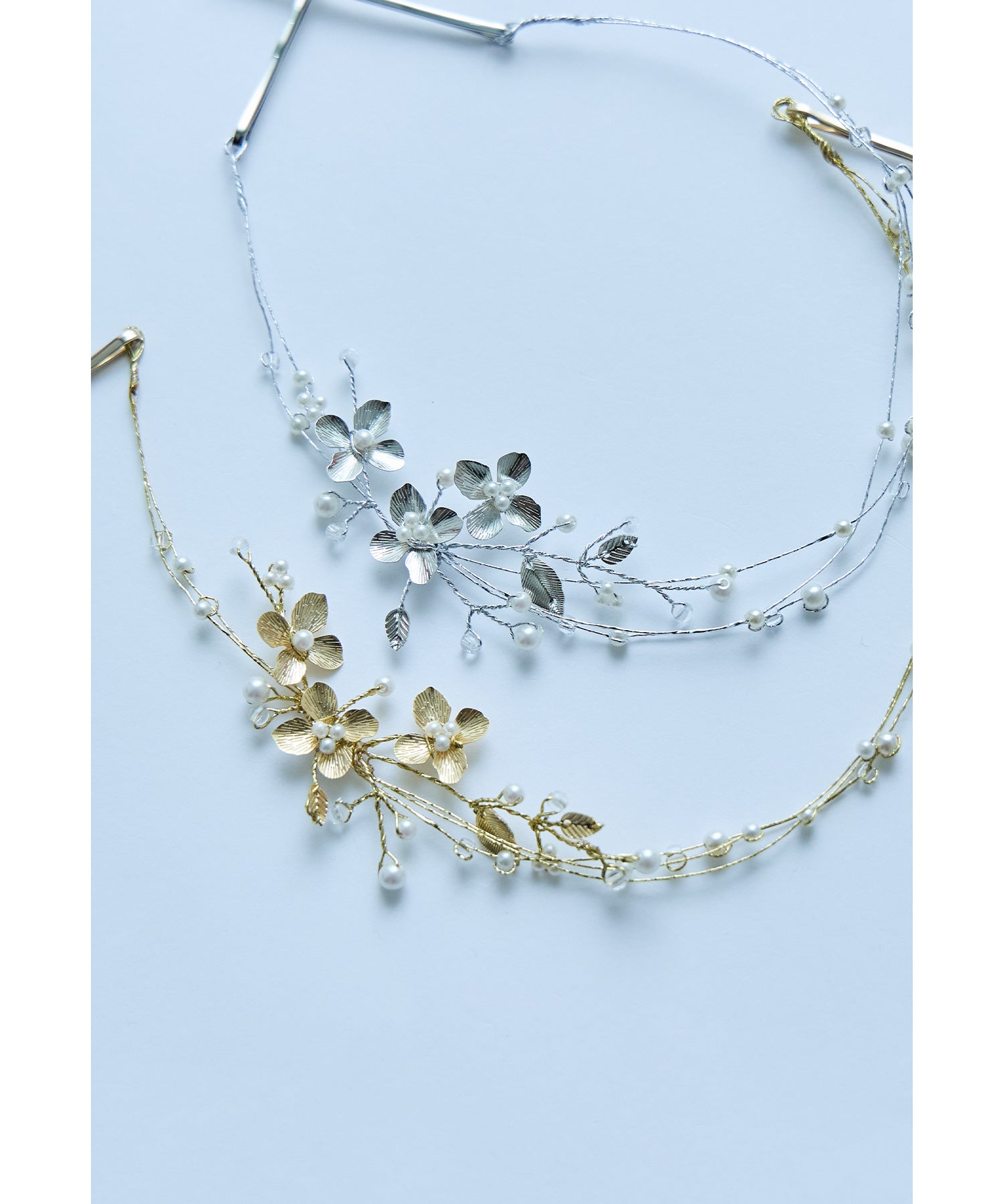 ニアナ niana メタルフラワーパールヘッドドレス ヘアアクセサリー ヘアピン 結婚式 二次会 成人式 同窓会 お呼ばれ オケージョン ウェディング (ゴールド) ゴールド