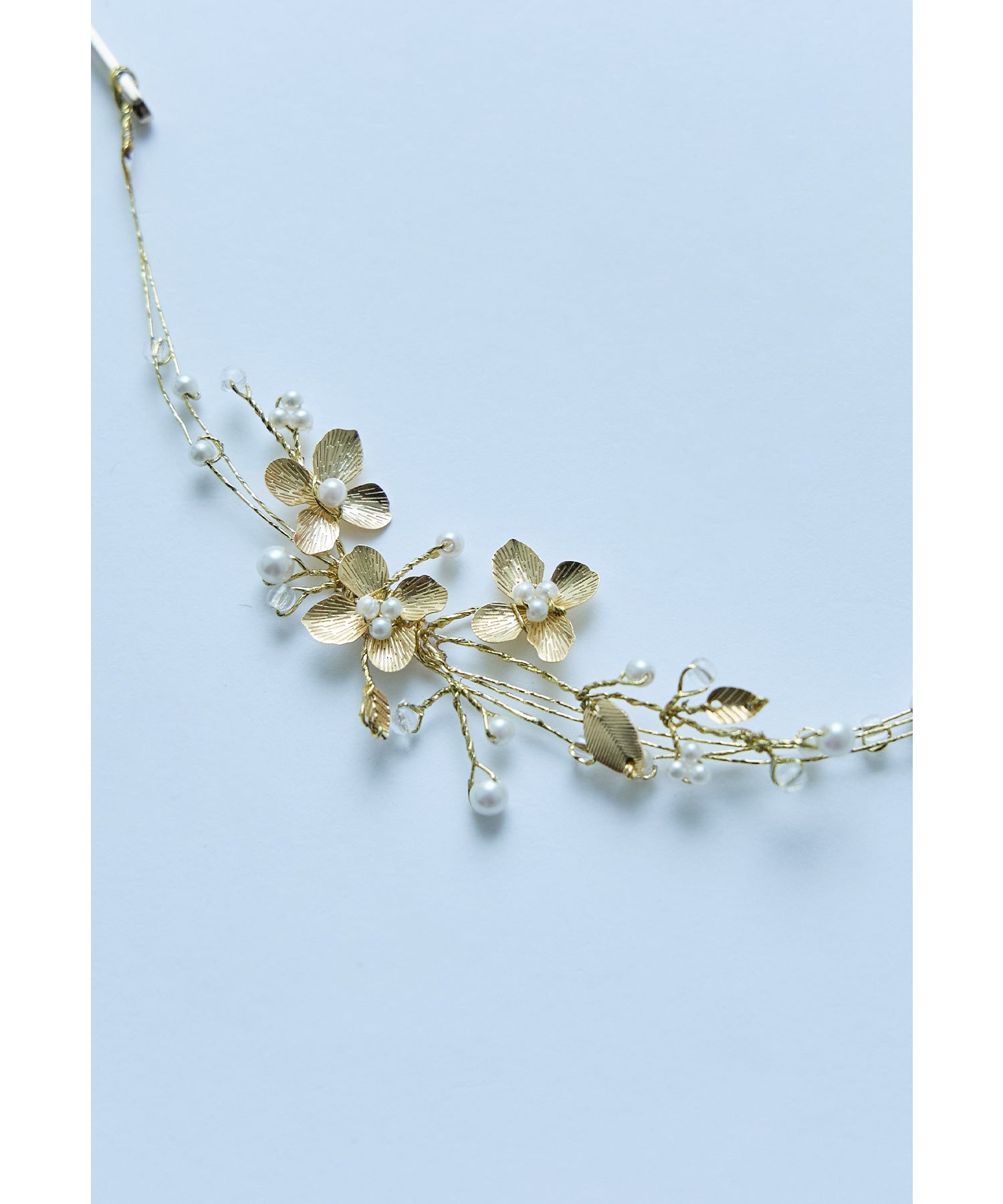 ニアナ niana メタルフラワーパールヘッドドレス ヘアアクセサリー ヘアピン 結婚式 二次会 成人式 同窓会 お呼ばれ オケージョン ウェディング (ゴールド) ゴールド