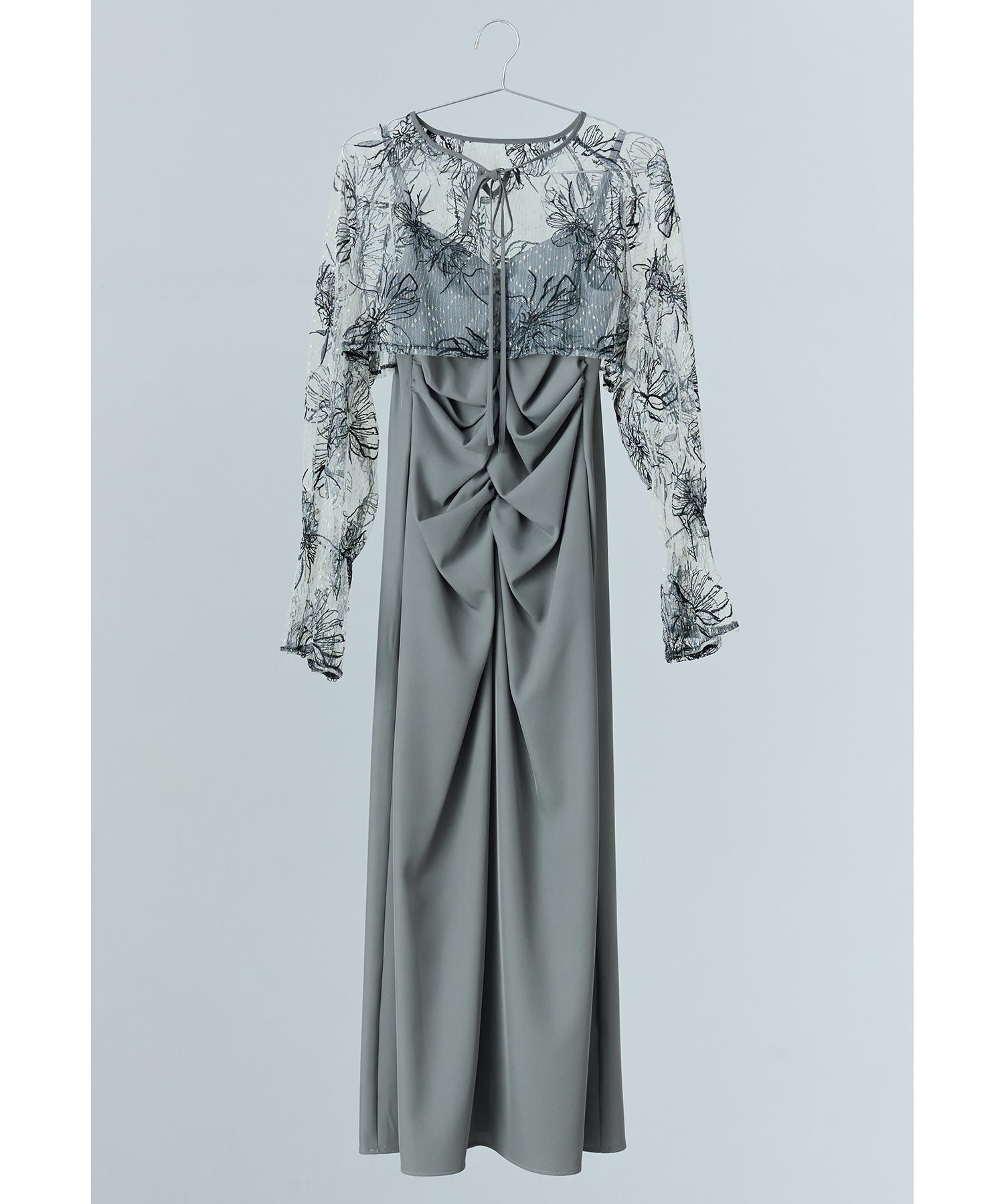 ニアナ niana Many wayゴールドフラワードレス 2点セット ボレロ キャミワンピース 結婚式 成人式 二次会 同窓会 入学式 卒業式 パーティードレス オケージョンドレス お呼ばれ (グレー) グレー