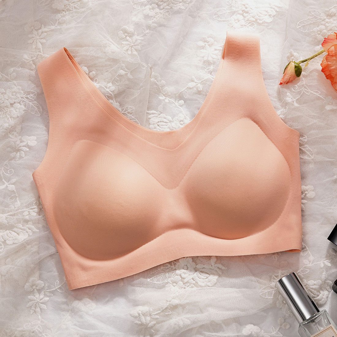 ニジブラ nijibra 裸の気持ちマシュマロタッチシ?ムレスブラ,ピンク