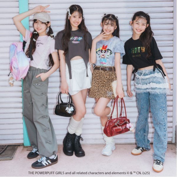 バイラビット by LOVEiT 【The Powerpuff Girls】ガーターTシャツ(接触冷感) (チャコール) チャコール