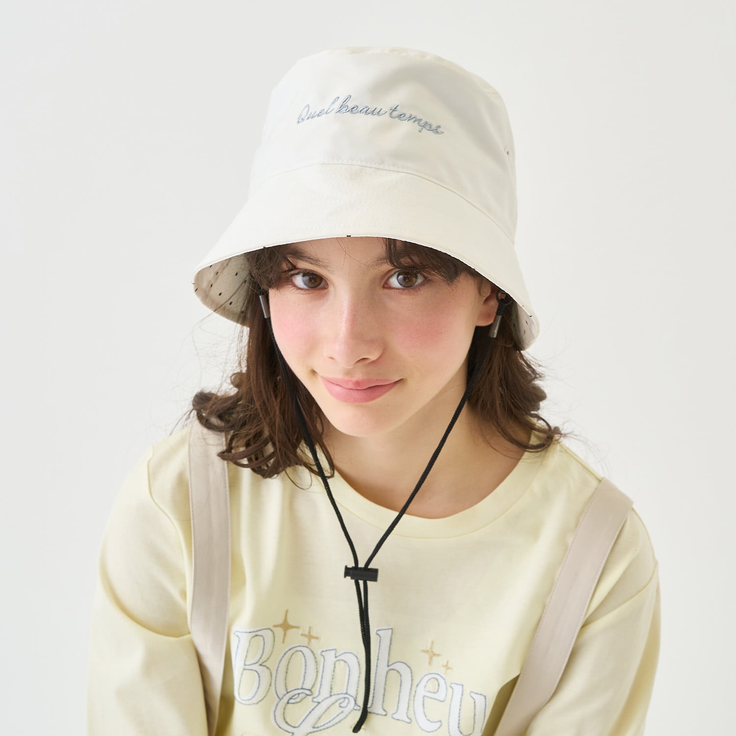 ポンポネットジュニア pom ponette junior 【撥水】【UVカット】バケットハット (白) 白