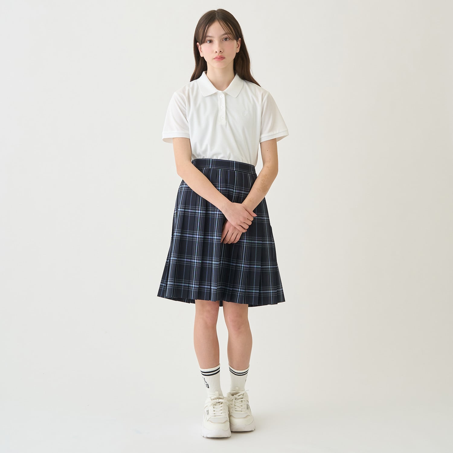ポンポネットジュニア pom ponette junior ライン入りリブクルーソックス (黒) 黒