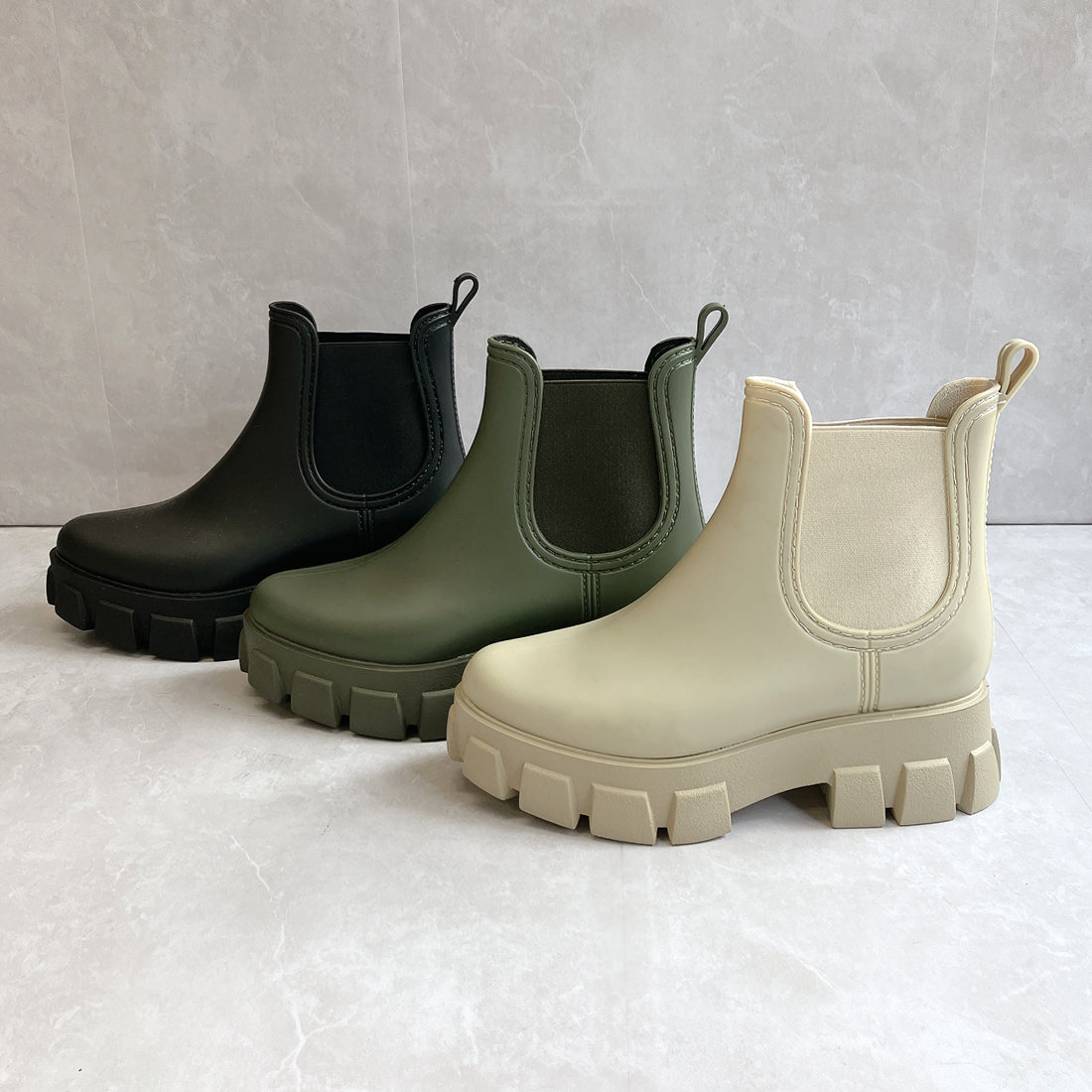 ヌーベル ヴォーグ リラックス Noubel Voug Relax 防水 晴雨兼用 サイドゴア ショート レインブーツ (ブラック) ブラック