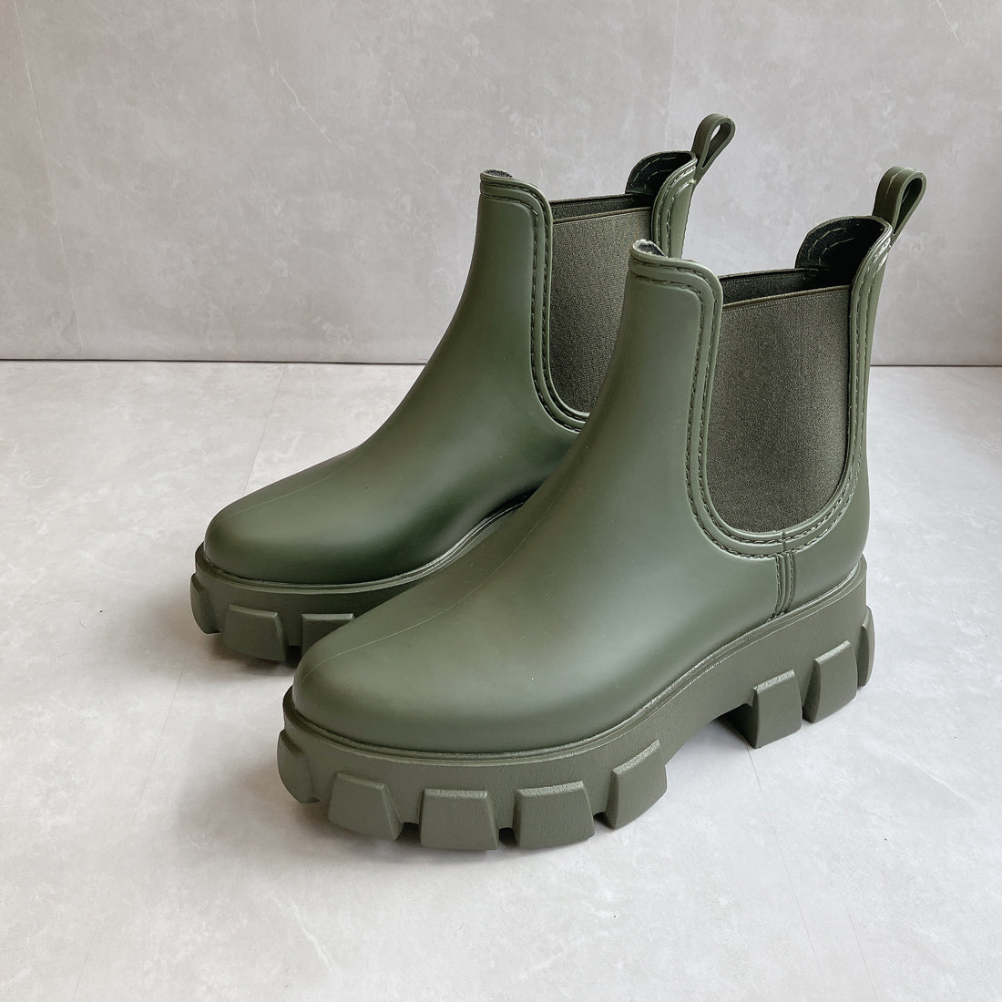 ヌーベル ヴォーグ リラックス Noubel Voug Relax 防水 晴雨兼用 サイドゴア ショート レインブーツ (カーキ) カーキ