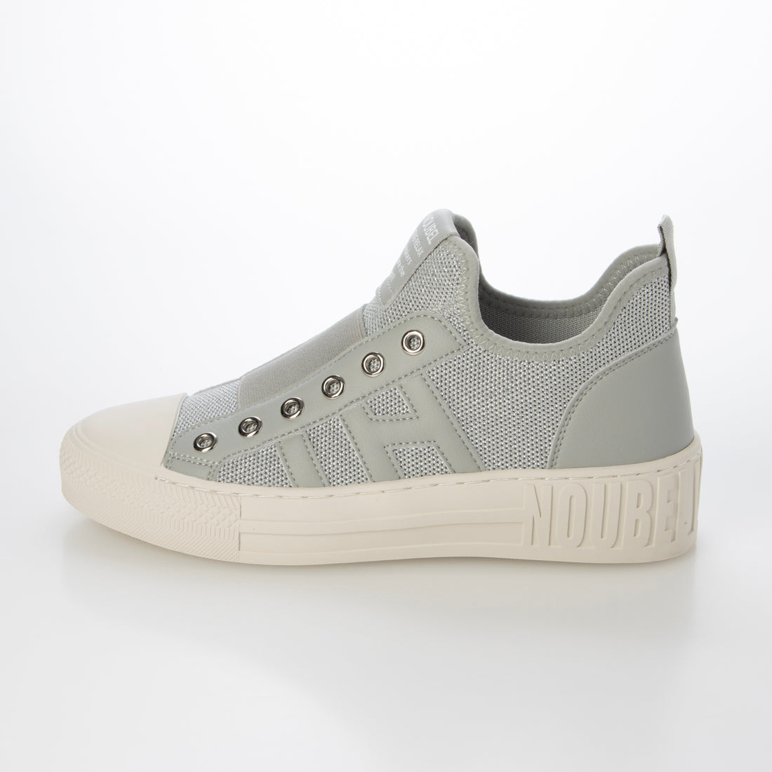 ヌーベル ヴォーグ リラックス Noubel Voug Relax 柔らかニット甲ゴム快適スニーカー (シルバー) シルバー