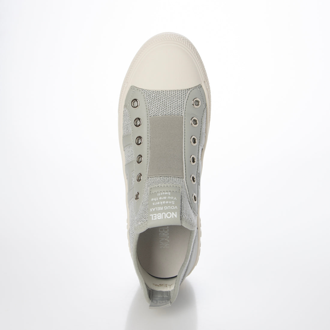 ヌーベル ヴォーグ リラックス Noubel Voug Relax 柔らかニット甲ゴム快適スニーカー (シルバー) シルバー