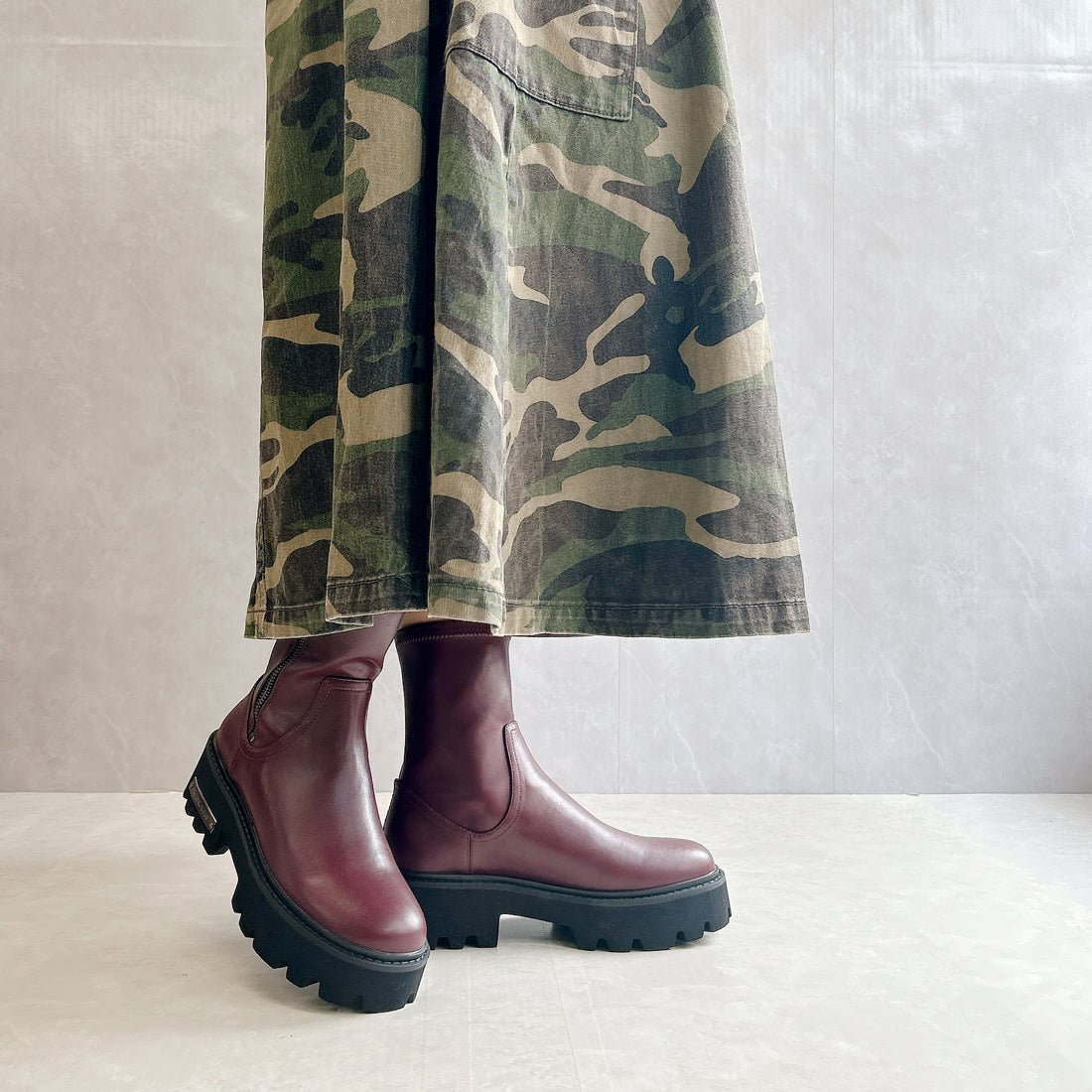 ヌーベル ヴォーグ リラックス Noubel Voug Relax タンクソール やわらかミドルブーツ (ワイン) ワイン