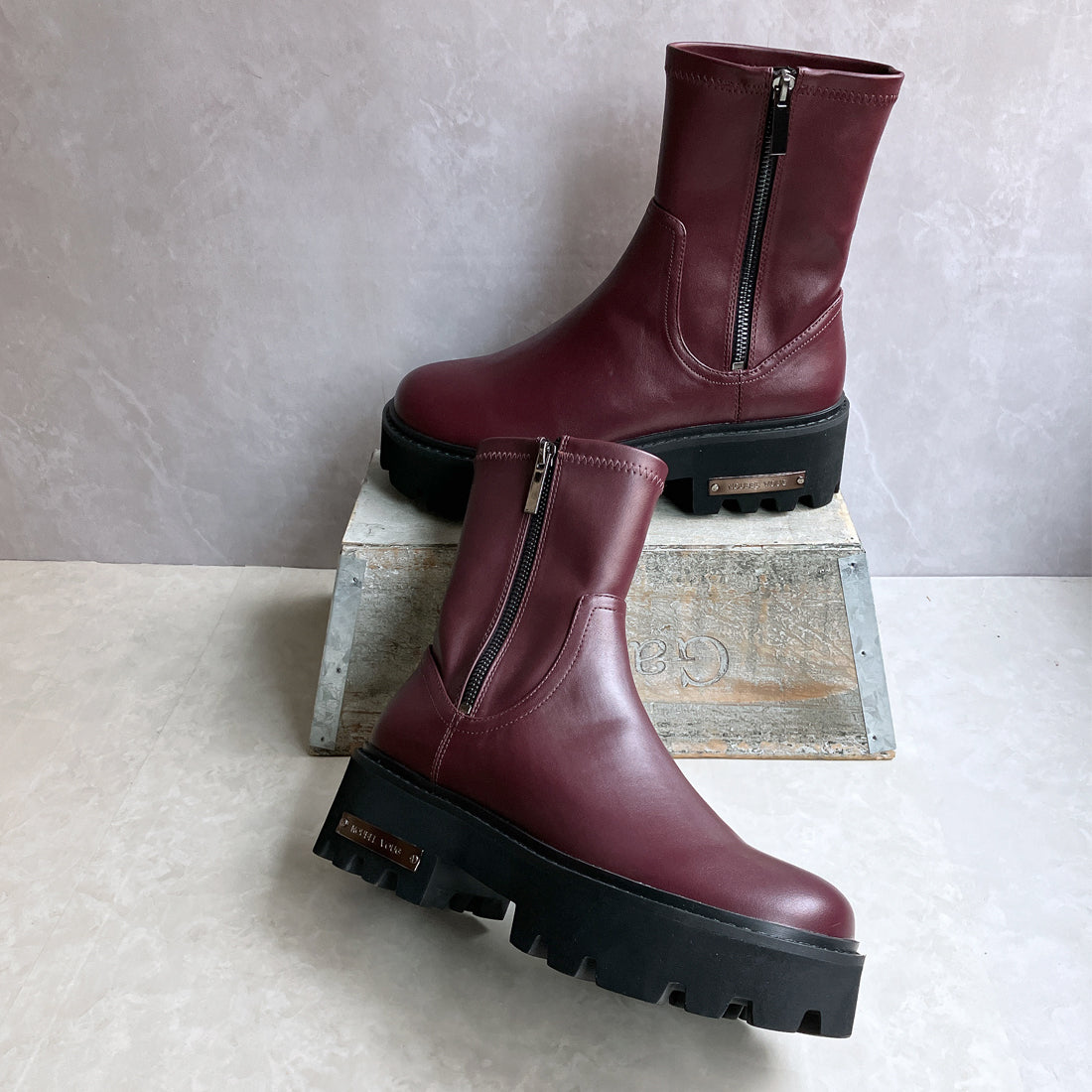 ヌーベル ヴォーグ リラックス Noubel Voug Relax タンクソール やわらかミドルブーツ (ワイン) ワイン