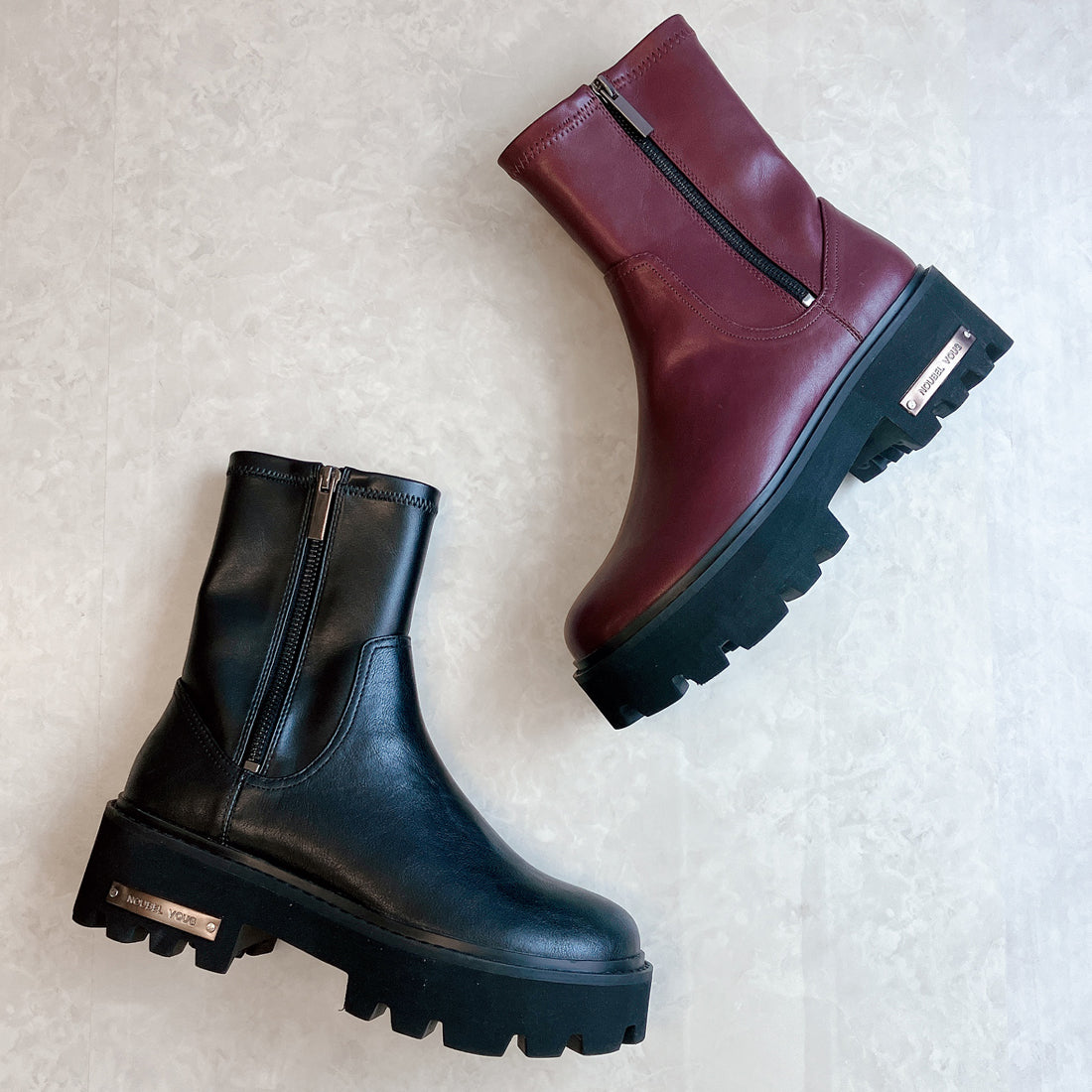 ヌーベル ヴォーグ リラックス Noubel Voug Relax タンクソール やわらかミドルブーツ (ワイン) ワイン