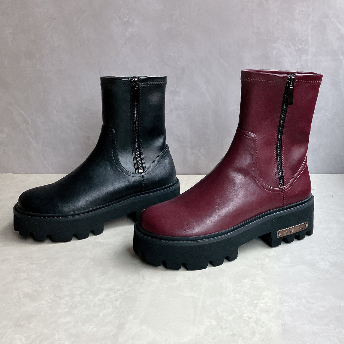 ヌーベル ヴォーグ リラックス Noubel Voug Relax タンクソール やわらかミドルブーツ (ワイン) ワイン