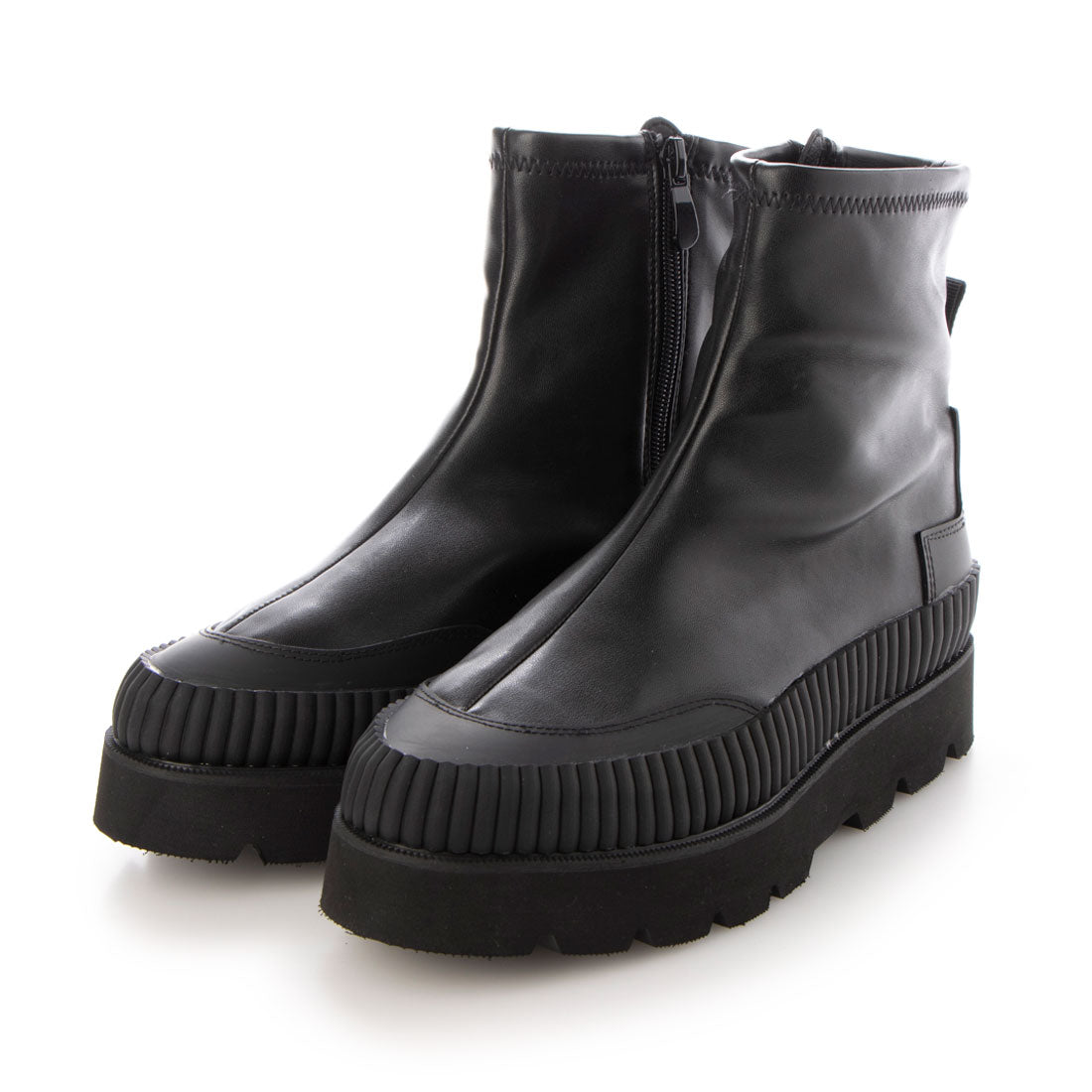 ヌーベル ヴォーグ リラックス Noubel Voug Relax 【サイズ展開:S-3L】 ストレッチ サイドジップ アンクルブーツ m213,ブラック