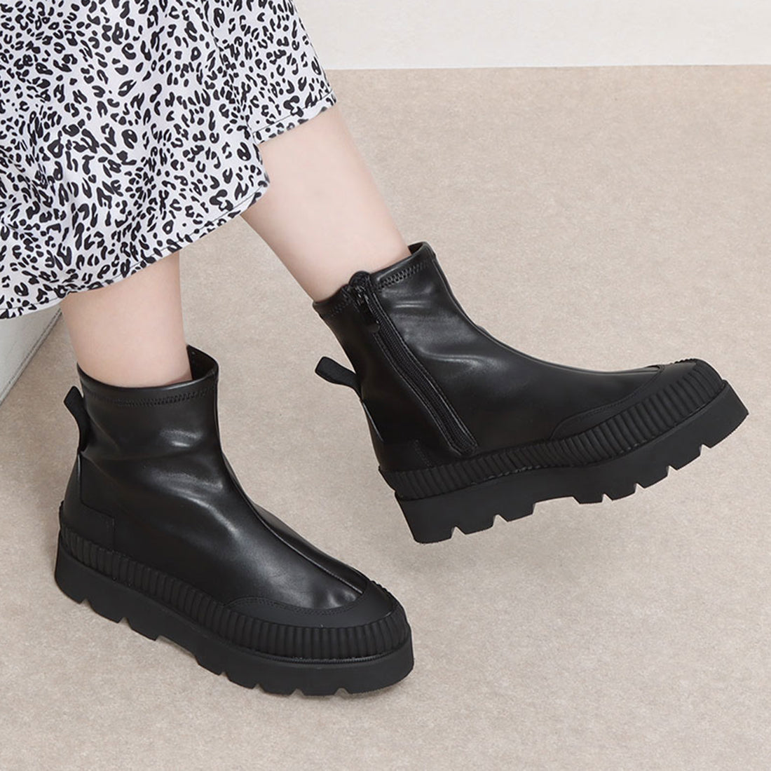 ヌーベル ヴォーグ リラックス Noubel Voug Relax 【サイズ展開:S-3L】 ストレッチ サイドジップ アンクルブーツ m213