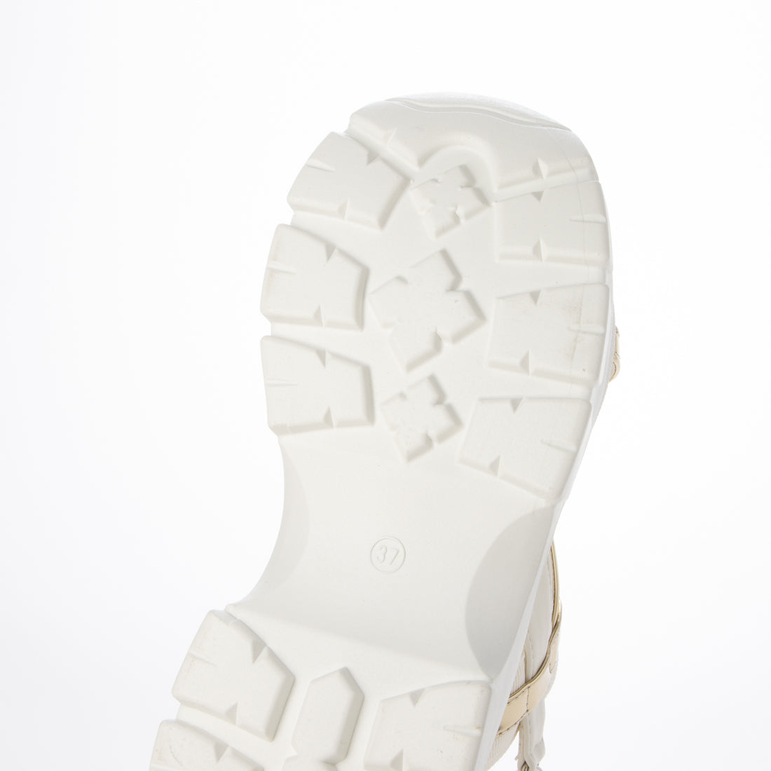 ヌーベル ヴォーグ リラックス Noubel Voug Relax ゴールドストラップボリュームソールスポーツサンダル (ホワイト) ホワイト