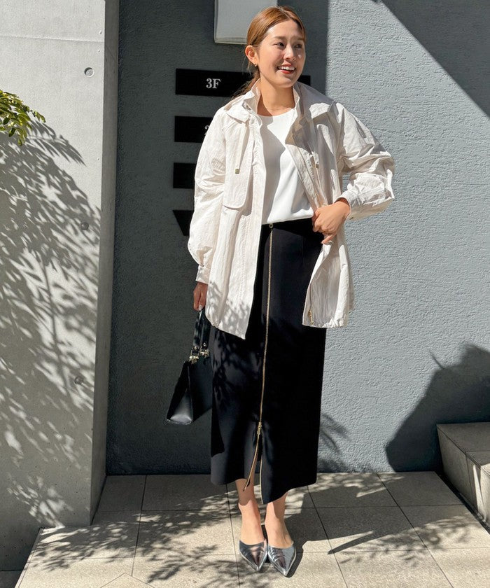 ノーリーズソフィー NOLLEY'S sophi ボンディングジョーゼット両前ロングSK (グレーベージュ) グレーベージュ