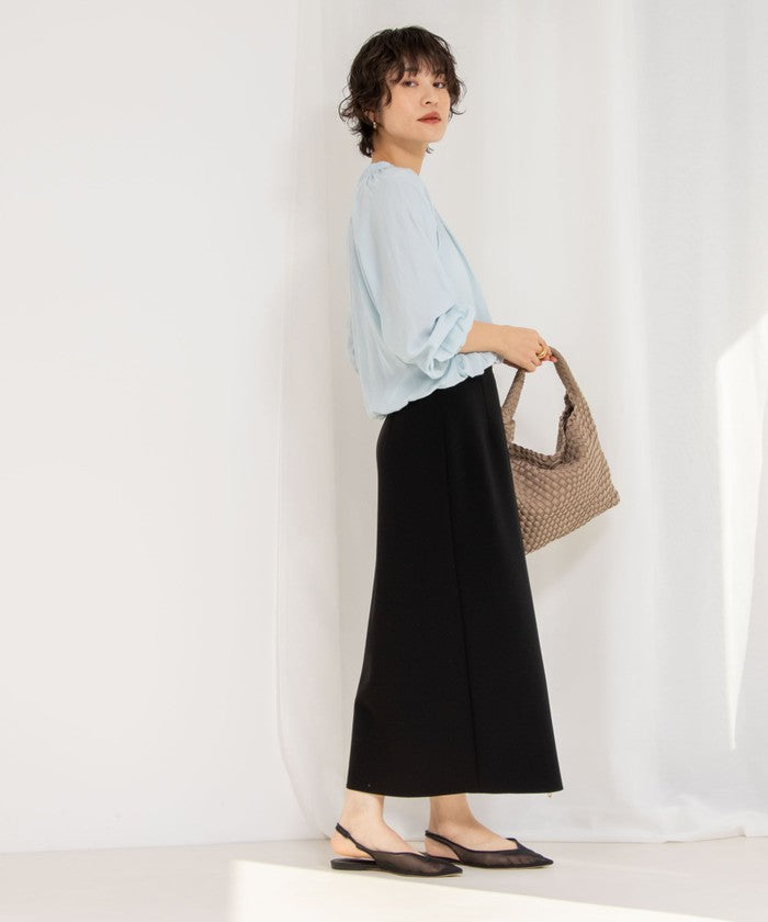 ノーリーズソフィー NOLLEY'S sophi ボンディングジョーゼット両前ロングSK (グレーベージュ) グレーベージュ