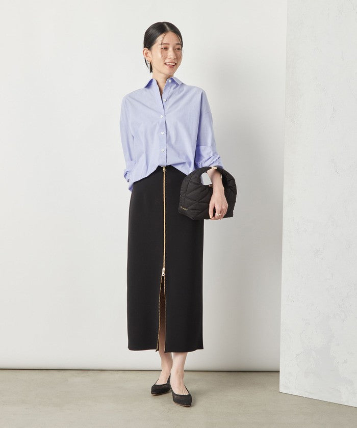 ノーリーズソフィー NOLLEY'S sophi ボンディングジョーゼット両前ロングSK (グレーベージュ) グレーベージュ