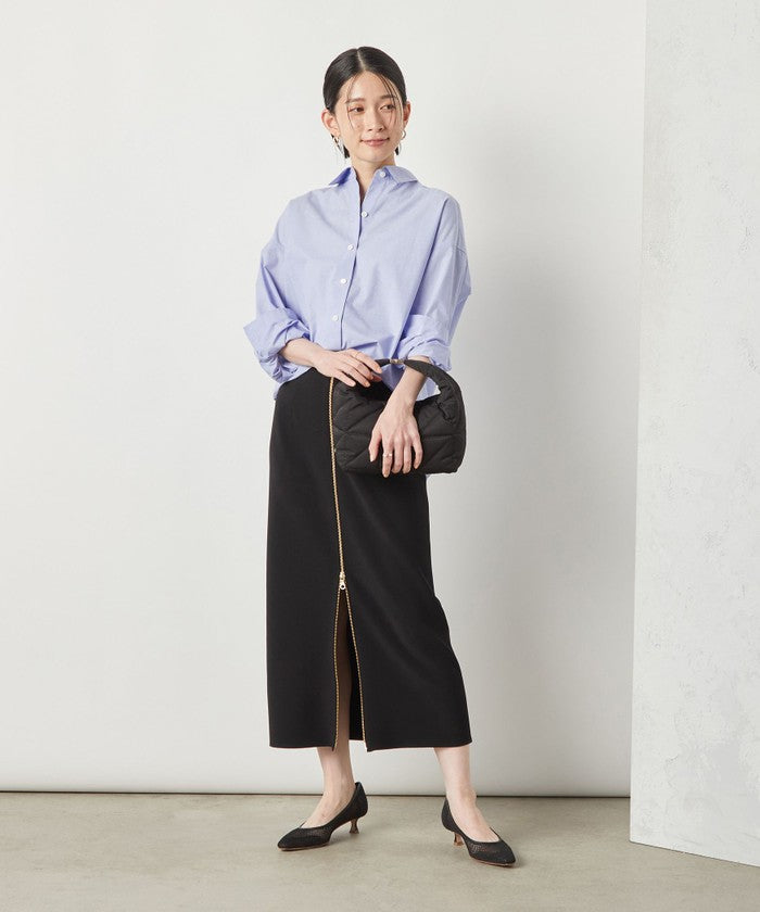 ノーリーズソフィー NOLLEY'S sophi ボンディングジョーゼット両前ロングSK (グレーベージュ) グレーベージュ