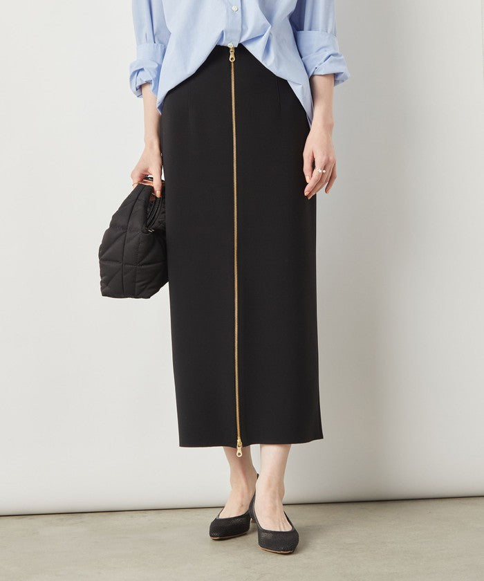 ノーリーズソフィー NOLLEY'S sophi ボンディングジョーゼット両前ロングSK (グレーベージュ) グレーベージュ