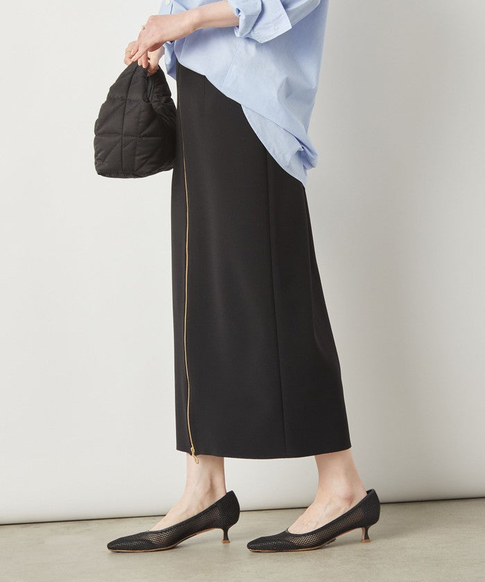 ノーリーズソフィー NOLLEY'S sophi ボンディングジョーゼット両前ロングSK (グレーベージュ) グレーベージュ