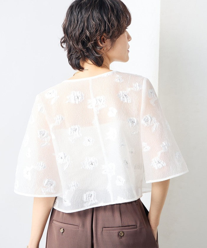 ノーリーズソフィー NOLLEY'S sophi ラメフラワージャガードBL (ブラック・グレー系1) ブラック・グレー系1