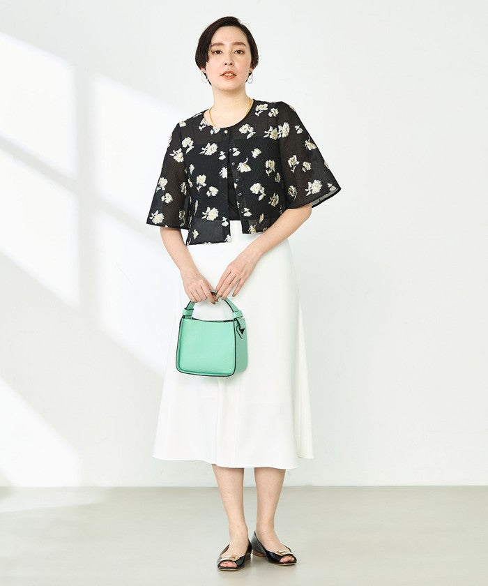 ノーリーズソフィー NOLLEY'S sophi ラメフラワージャガードBL (ブラック・グレー系1) ブラック・グレー系1